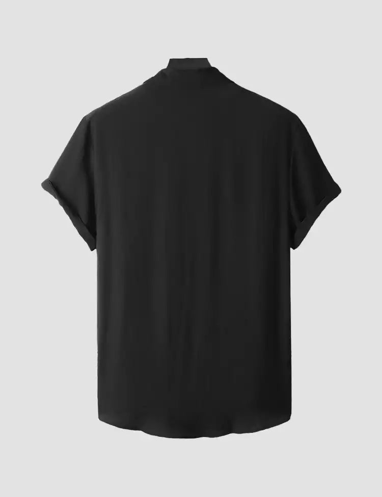 BLACK MHENDI  Design Mens Half Sleeves Cotton Shirts