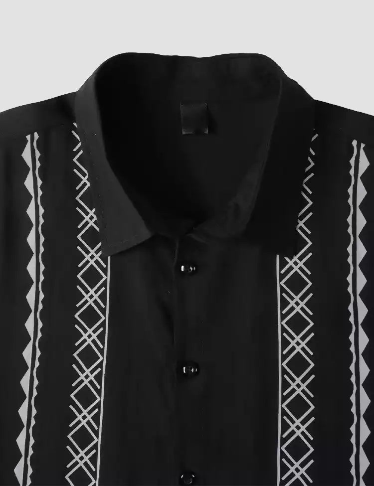 BLACK MHENDI  Design Mens Half Sleeves Cotton Shirts