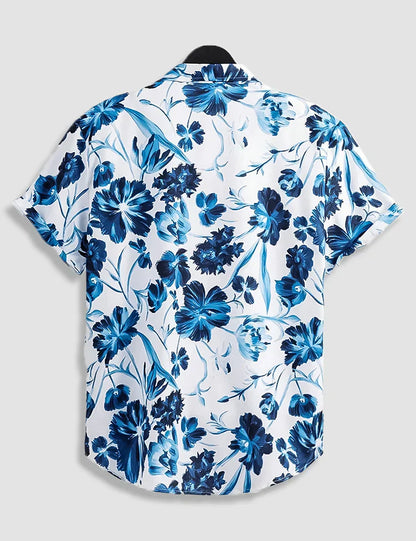 Rose Digital Printed Half Sleeves Cotton Material Mens Shirt