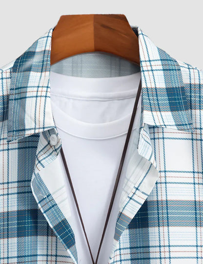 Checks Printed Half Sleeves Cotton Material Mens Shirt