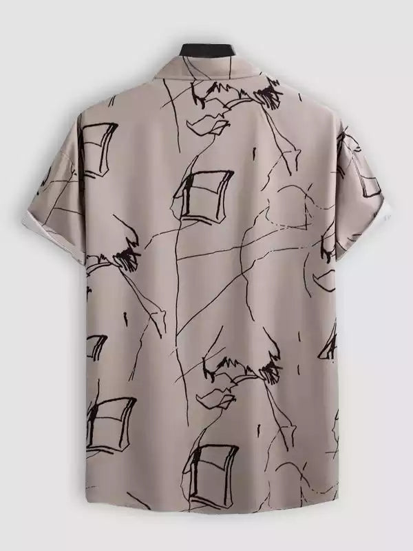 Blue and Gray Cheese Design Beach and casual Multicolor Printed Shirt Cotton Material Half Sleeves Mens stylian.in