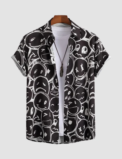 Emoji Digital Printed Half Sleeves Cotton Material Mens Shirt