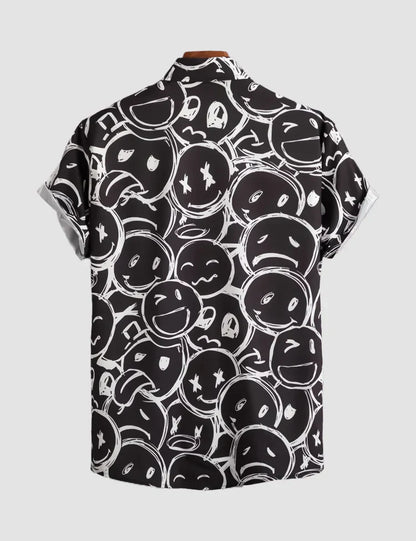 Emoji Digital Printed Half Sleeves Cotton Material Mens Shirt