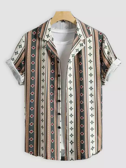 Mhendi Design Beach and casual Multicolor Printed Shirt Cotton Material Half Sleeves Mens stylian.in