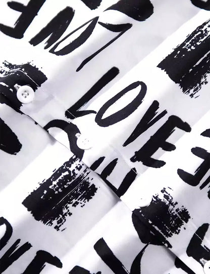 Love Text Digital Printed Half Sleeves Cotton Material Mens Shirt