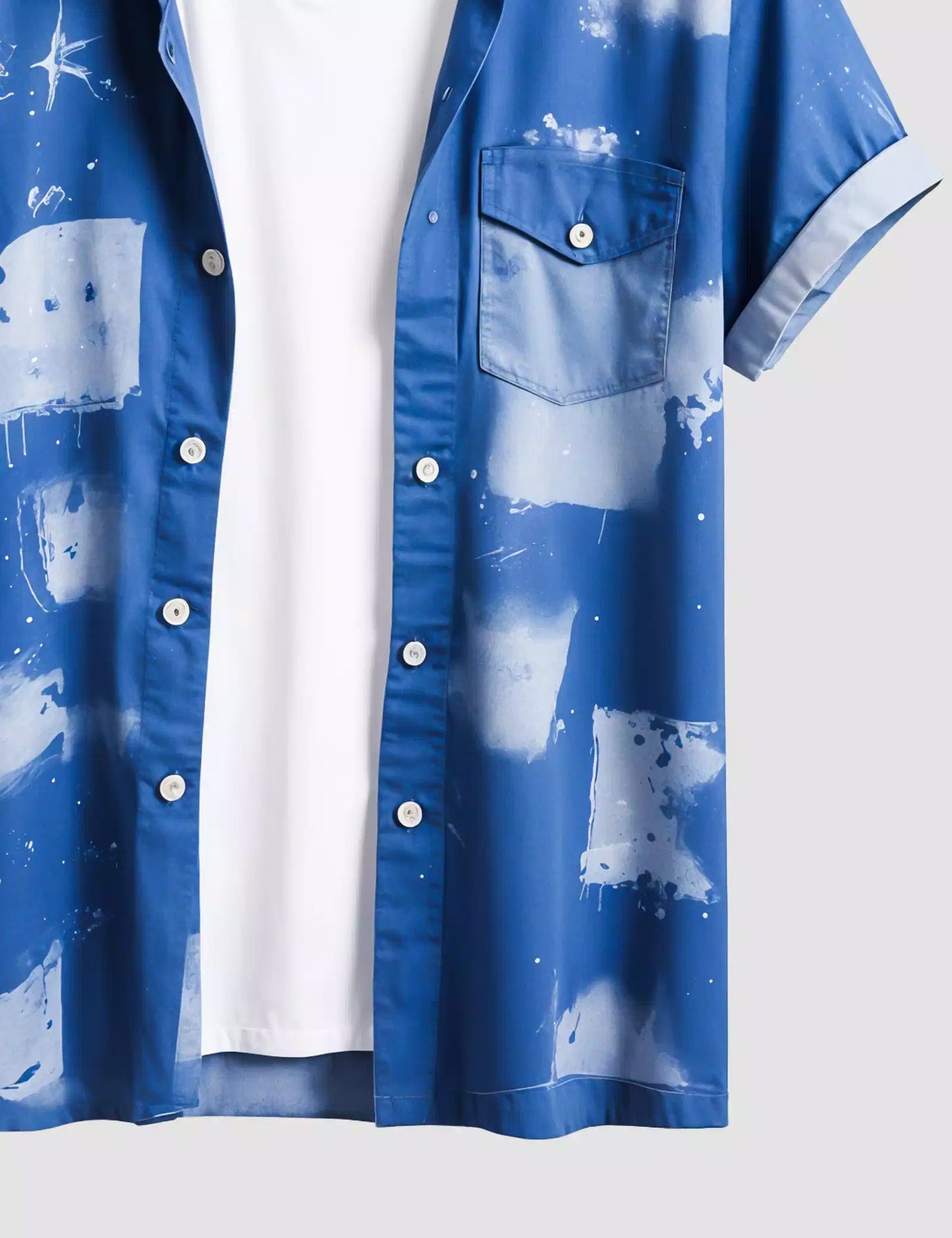 Blue Spunj Printed Men's Half Sleeves Cotton Exclusively Available Luxury Shirt