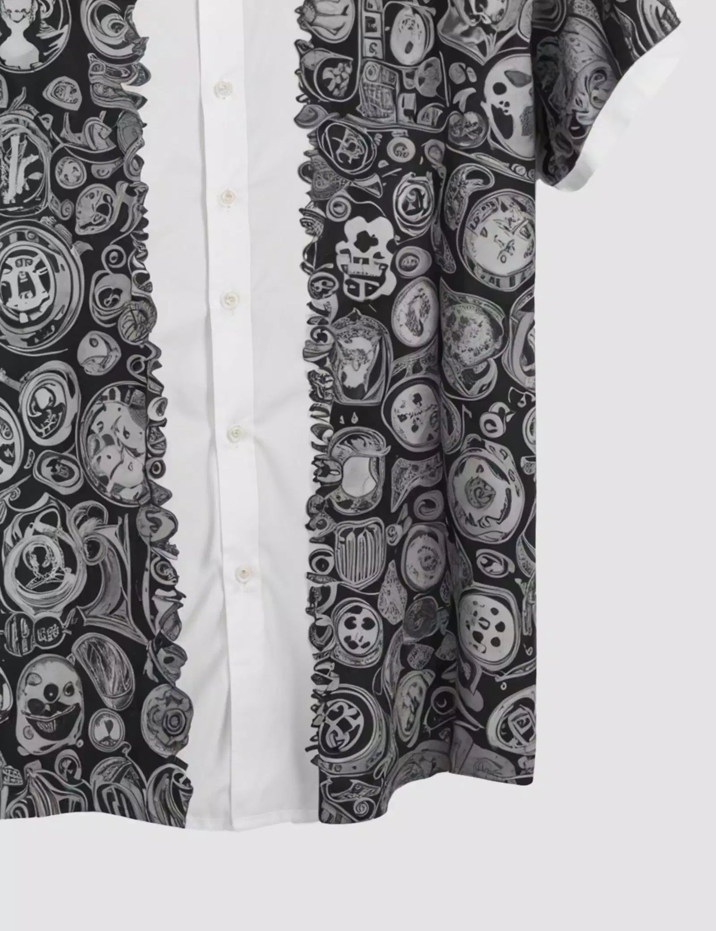 Dark Grey Devils Printed Men's Half Sleeves Cotton Exclusively Available Luxury Shirt