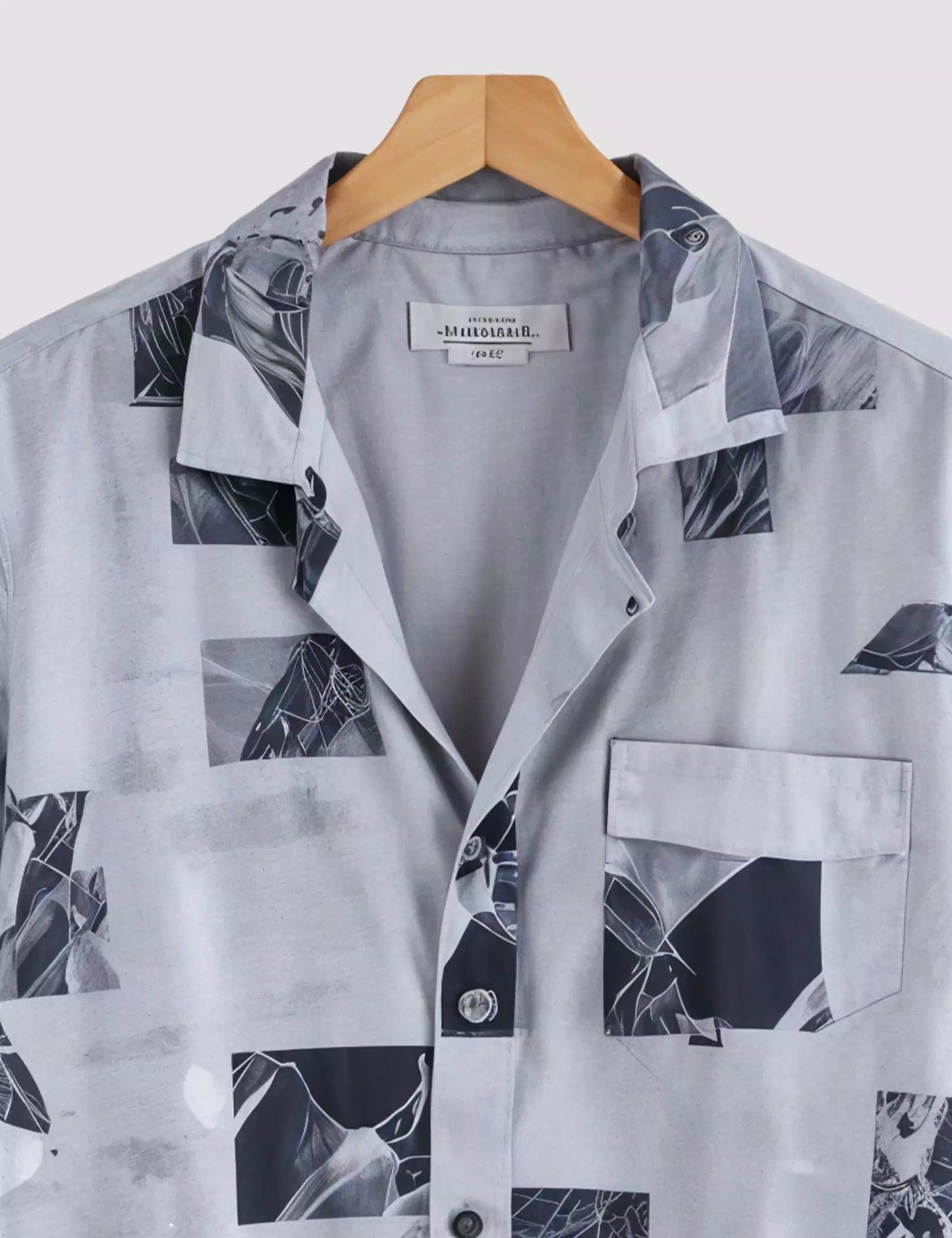 Tiles Patchwork Printed Men's Half Sleeves Cotton Exclusively Available Luxury Shirt