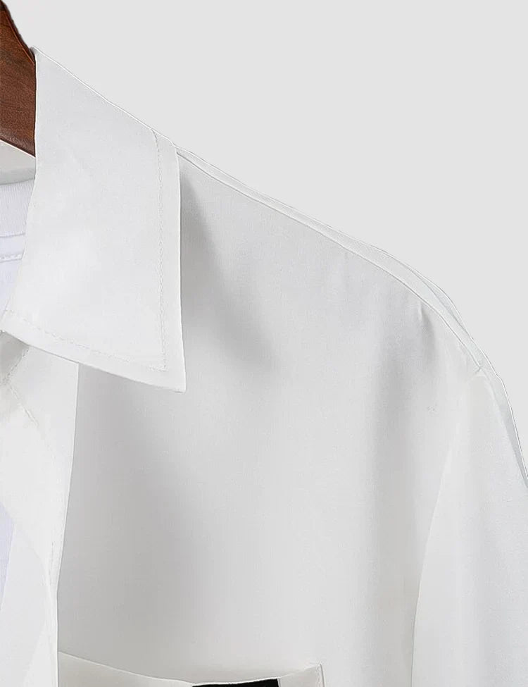 Plain White Half Sleeves Cotton Material Mens Shirt