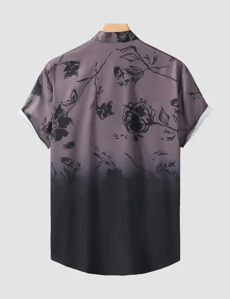 Rose Digital Printed Half Sleeves Cotton Material Mens Shirt