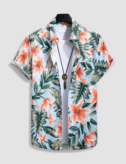 Tender White Digital Printed Half Sleeves Cotton Material Mens Shirt