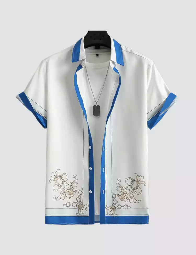 WHITE CORNER  Design Mens Half Sleeves Cotton Shirts